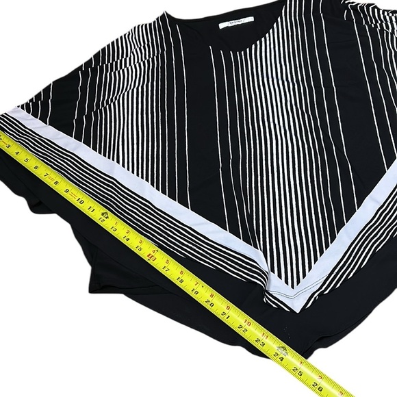 Cape,shawl,style blouse,attached tank underneath. Asymmetrical,striped,flare,OS - Picture 9 of 11